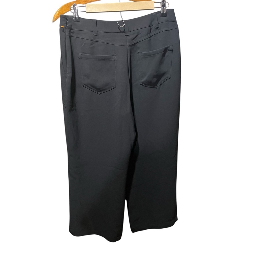 Karl Lagerfeld Black Wide-Leg Pants 8 - Picture 5 of 11